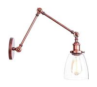 GGYTMQL American Wall Light Industrial Swing Arm Retro Antique Muro Finitura ruggine Finitura Regolabile a Doppio Braccio Lungo a Parete Singolo Sconce E27 Metal Metal Metal
