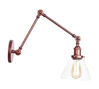 GGYTMQL American Wall Light Industrial Swing Arm Retro Antique Muro Finitura ruggine Finitura Regolabile a Doppio Braccio Lungo a Parete Singolo Sconce E27 Metal Metal Metal