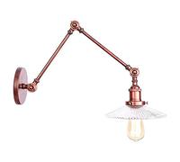 GGYTMQL American Wall Light Industrial Swing Arm Retro Antique Muro Finitura ruggine Finitura Regolabile a Doppio Braccio Lungo a Parete Singolo Sconce E27 Metal Metal Metal