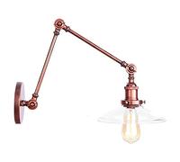 GGYTMQL American Wall Light Industrial Swing Arm Retro Antique Muro Finitura ruggine Finitura Regolabile a Doppio Braccio Lungo a Parete Singolo Sconce E27 Metal Metal Metal