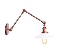GGYTMQL American Wall Light Industrial Swing Arm Retro Antique Muro Finitura ruggine Finitura Regolabile a Doppio Braccio Lungo a Parete Singolo Sconce E27 Metal Metal Metal