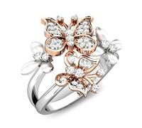 GGYTMQL Anelli 925 gioielli a doppia farfalla a forma di