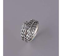 GGYTMQL Anelli aperti per donne, anello regolabile 925 Silver Retro Simplicity Hollow Out Foglie Ringi di gioielli romantici per le donne Coppia di fidanzamento Regalo per l'eternità per matrimoni