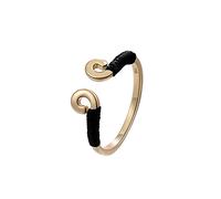 GGYTMQL Anelli d'argento per donne, anelli regolabili vintage Golden Fashion Black Rope Curse S925 Anelli aperti in argento Anelli di dito a nocche Implegogi