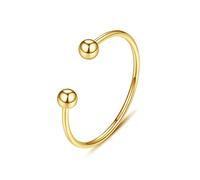 GGYTMQL Anello aperto da donna 14K regolabile - Anniversario di anello a dito aperto regolabile rotondo rotondo, elegante anello di coda articolare impilabile, regali
