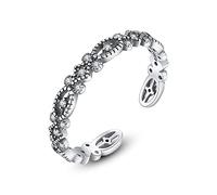 GGYTMQL Anello aperto regolabile da donna - Palazzo intarsiato con anello di dito zircone 3A, anello articolare impilabile, donne di compleanno uniche a buon mercato
