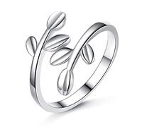 GGYTMQL Anello di earwomen Regolabile, personalità tenera Foglie di Oliva Ramo Anello di Dito per Il Matrimonio Gioielli per la Festa di Compleanno di Valenmetale