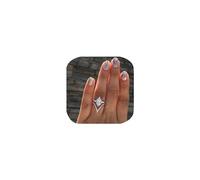 GGYTMQL Anello impilabile a V set moissanite Festa nuziale Anello di mezza eternità 925
