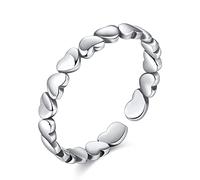GGYTMQL Anello per pollice S925 femminile - Anello di dito aperto a cuore a cuore pieno e impilabile, anello congiunta solida fatta a mano, GI