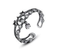 GGYTMQL Anello regolabile da donna - doppio strato a stella con anello di dita aperta del bracciale a sospensione, anello di diamanti simulato CZ CZ, gioielli da donna per ragazze