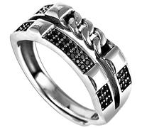 GGYTMQL Anello regolabile da donna, S925 Nuota a doppia catena vintage Anello di dito aperto per gioielli per feste di compleanno di nozze