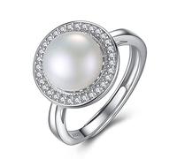 GGYTMQL Anello S925 regolabile per donne-1 pezzo bianco/rosa/viola micro-zircone intarsio