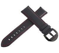 GGYTMQL Aqua Master 22mm rossi punti rossi cinghia di orologio in pelle nera con fibbia in acciaio inossidabile tono nero