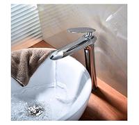 GGYTMQL Bagno Bianco e Oro Caldo e Freddo a Leva Singola lavandino del lavandino tapici del Rubinetto lavabo (Chrome Long)