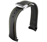 GGYTMQL Banda da orologio in gomma curva da 20 mm 2 mm per cinghie di orologio Seamaster Omega con braccialetti di lusso a fibbia pieghevole in silicone
