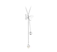 GGYTMQL Bavada per Perle a Farfalla cavata 925 Collana a Catena delle clavicole Fatte a Mano per Donne Delicate Gioielli