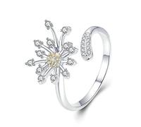 GGYTMQL Blooming Dandelion Love Anelli regolabili per le donne Gioielli per il fidanzamento del matrimonio