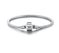GGYTMQL Bracciale 90% 925 incantesimi per donne con gioielli fine spessa 3,0 mm morbida/liscia Bracciale a catena di base del serpente 16-23 cm