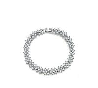 GGYTMQL Bracciale bianco bracciale Charm per donne White Austrian Crystal Chain da 16,8 cm oro bianco