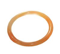 GGYTMQL Bracciale di agata di calcedonio femminile, bracciale di giada arancione naturale, bracciale cinese e classico di bracciale di giada fortunata, con scatola di gioielli, 58 mm
