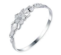 GGYTMQL Bracciale di fascino 925 Bracciale per donne Bangle per Diametro del polso a fiori 5,8 cm
