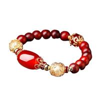 GGYTMQL Bracciale di Gemma Naturale, Braccialetto Cristallo Naturale Piccolo Foglia Rosewood Talisman Mini Bracciale Protegge la Fortuna Amore Denaro Felice prosperità attrarre per Le Donne