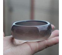 GGYTMQL Bracciale di giada, gioielli di giada per donne, braccialetto viola grigio a agato di cristallo naturale (58 mm)