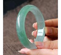 GGYTMQL Bracciale di giada per donne, braccialetto di giada verde, imballaggio di gioielli in bracciale verde genuino naturale (58 mm)