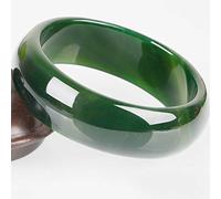 GGYTMQL Bracciale di giada per donne, gioielli di giada per donne, braccialetto di calcedy agata verde naturale 5A con scatola (62 mm)