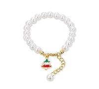GGYTMQL Bracciale di Natale Bracciale perla bianca Bracciale di Natale Bracciale Babbo Natale per donne Regali di gioielli bracciale di Natale