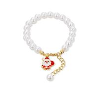 GGYTMQL Bracciale di Natale Bracciale perla bianca Bracciale di Natale Bracciale Babbo Natale per donne Regali di gioielli bracciale di Natale
