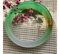 GGYTMQL Bracciale Femminile, Bracciale di Giada da Donna, Fiori galleggianti di quarzite Braccialetti Giada Braccialetti di Giada Modelli Femminili Artigianato Giada, 52-53mm, 52