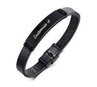 GGYTMQL Bracciale Femminile in Acciaio Nero, Moda retrò, Braccialetto a Corda Intrecciata a più Livelli con Lettere Inglesi.
