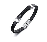GGYTMQL Bracciale Femminile in Acciaio Nero, Moda retrò, Braccialetto a Corda Intrecciata a più Livelli con Lettere Inglesi.