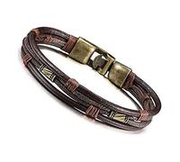 GGYTMQL Bracciale in Pelle Intrecciata Marrone Cinghia del Bracciale Vintage