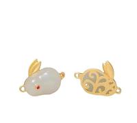 GGYTMQL Bracciale Natural Hetian Jade Rabbit 925 Sterling Silver Cionclace Cioncant, 1pc (colore: 1pc)