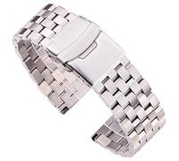 GGYTMQL Bracciale per orologio in acciaio inossidabile solido 18 mm 20 mm 22mm 24mm 24mm Bracciale in metallo spazzolato in argento