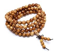GGYTMQL Bracciale per Perle di agarwood per Donne, Vintage Fortunato, Imitazione Turchese da 108 Palline Bracciale.