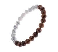GGYTMQL Bracciale per Perline di Legno Naturale Bracciale Bianco per Le Donne
