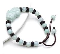 GGYTMQL Bracciale Perle, Braccialetto Amuleto Autentico Bracciale Smeraldo Gemma Fortunato Bracciale a Stringa Regolabile Rosso per buona Fortuna coraggiosa fortunata per Le Donne Uomini, Rosso