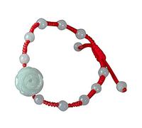 GGYTMQL Bracciale Perle, Smeraldo Fortunato pixiu Peony Flower Charm Intrecciato a Corda di Corda di Corda per Le Vacanze Amuleto attira la prosperità di Denaro Luck, b