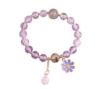 GGYTMQL Braccialetti di Gioielli Colorati Fiore Ametista per Bambini Bracciale Cristallino in Rilievo Furry Hoop