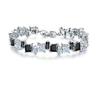 GGYTMQL Braccialetto bianco bracciale per donne nere zircone personalità design romantico 18 cm