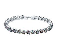 GGYTMQL Braccialetto bianco braccialetto per donne colorate zirconi a forma di cuore gioielli 19cm