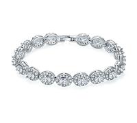 GGYTMQL Braccialetto bianco braccialetto per donne zirconi bianchi donne 17 cm