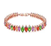 GGYTMQL Braccialetto rosa bracciale addominale per donne colorate zirconi signore ellisse design 17 cm