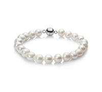 GGYTMQL bracciali per Donne Reali 925 Perla d'Acqua Dolce Naturale 7 mm da 9 mm ad Alto Diamante di Carbonio Dono di Gioielli Bianchi 17 cm