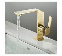 GGYTMQL Brush Gold Doucet Bagno Creative Caldo Acqua fredda Miscelatore Crane Montato Montato a vasca da bagno Miscelatore Bacino Bacino (Cromo)