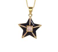 GGYTMQL Calare Olio colorato Smalto a Forma di Stella a Sospensione Fascino per Gioielli Color Chain Collace Migliore Festa