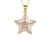 GGYTMQL Calare Olio colorato Smalto a Forma di Stella a Sospensione Fascino per Gioielli Color Chain Collace Migliore Festa